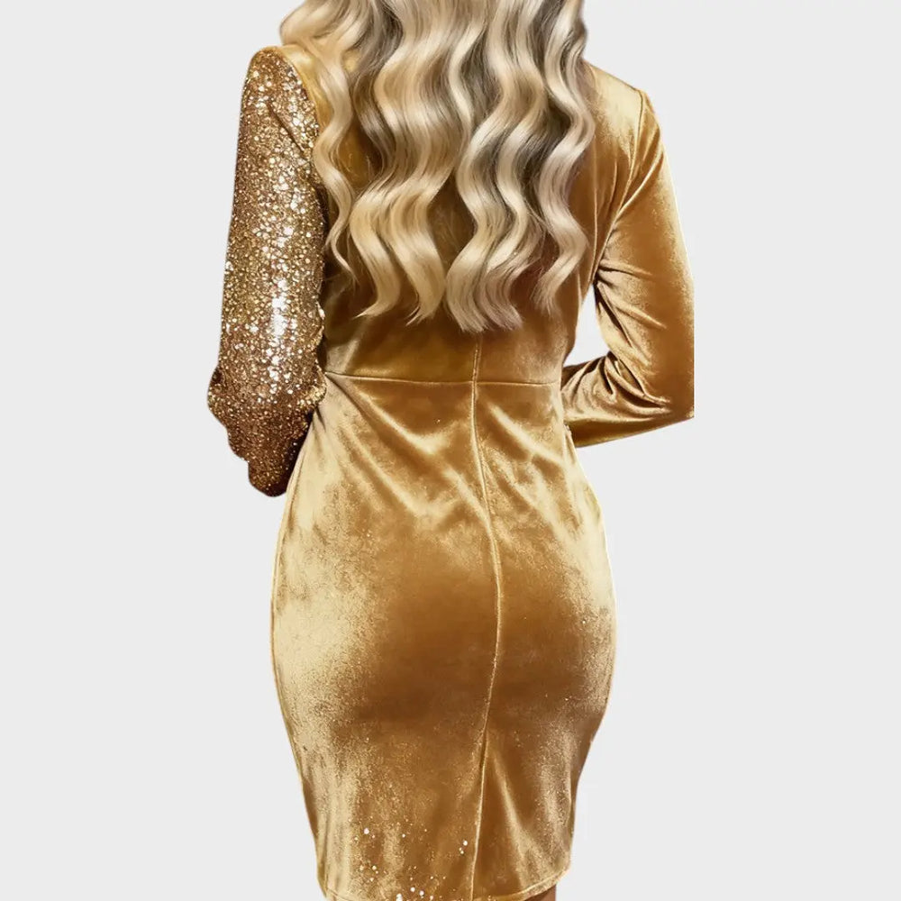 Brisa | Party Dress with Sparkles and Draped Effect Clara Monroe