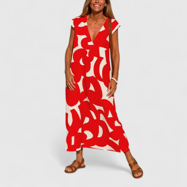 Koralia | Sophisticated V-Neck Dress Clara Monroe