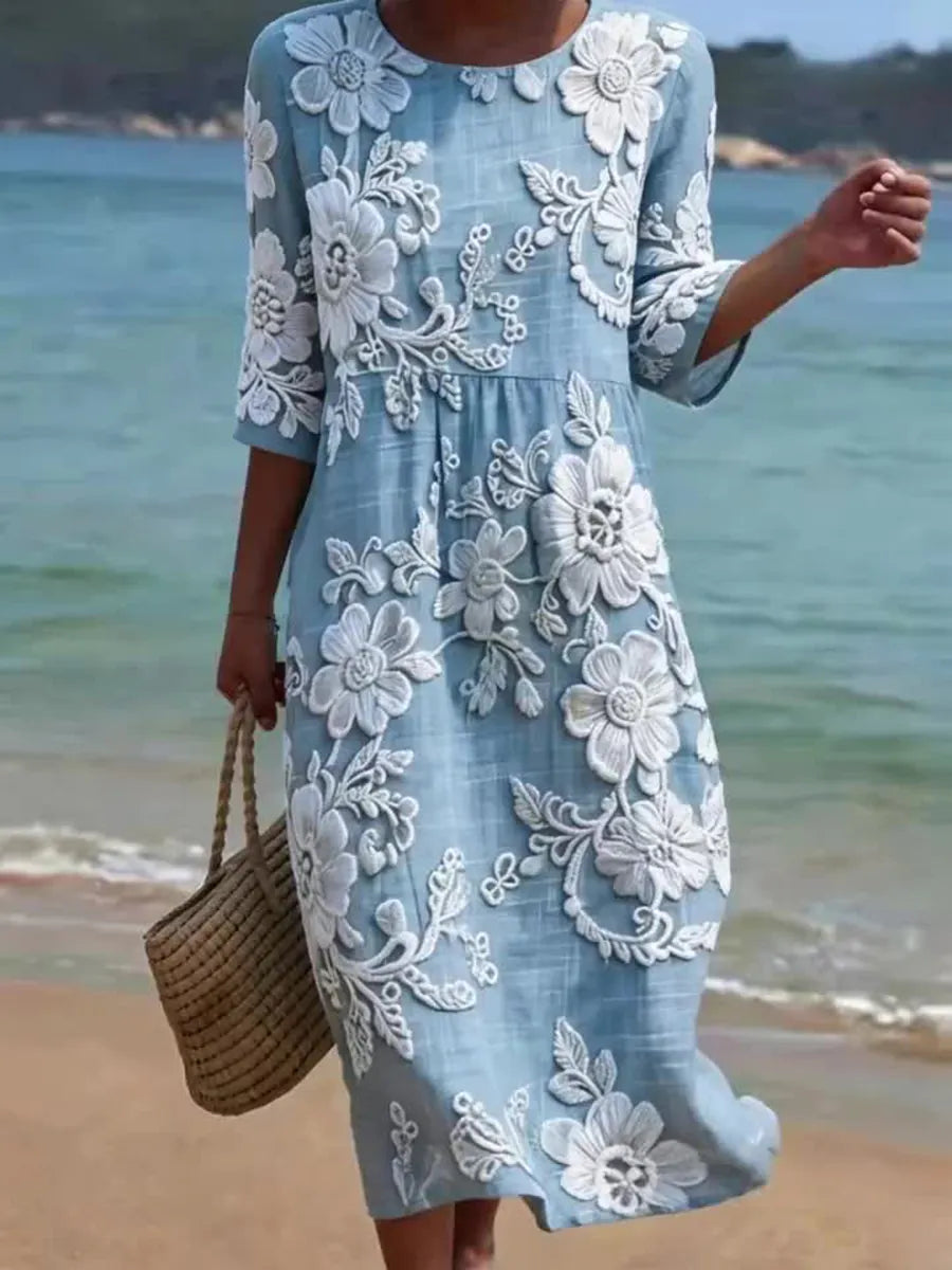 Victoria | Mid-Length Floral Dress Avery & Maren