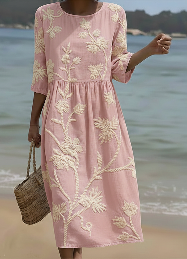 Phoebe | Plant & Flower Print Midi Dress Avery & Maren