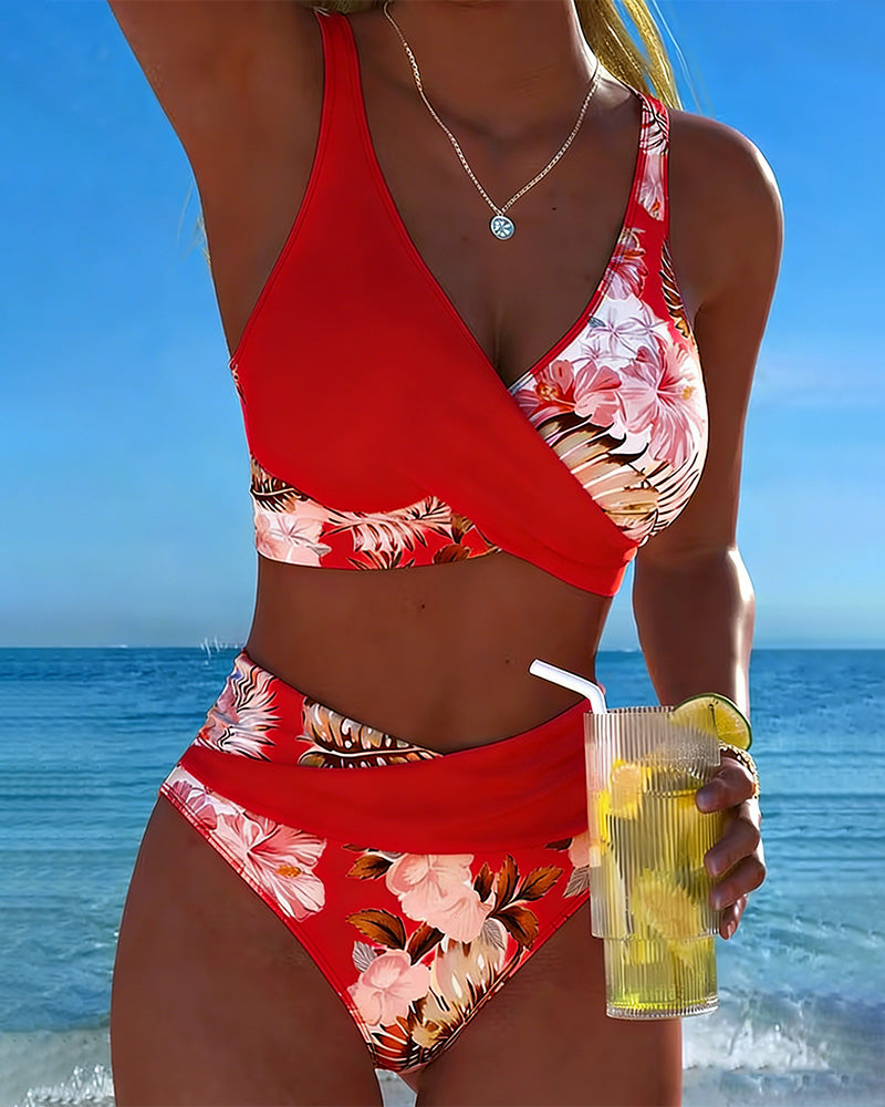 Jolina™ | Floral Contrast Split Bikini Local Neighbours Sedona