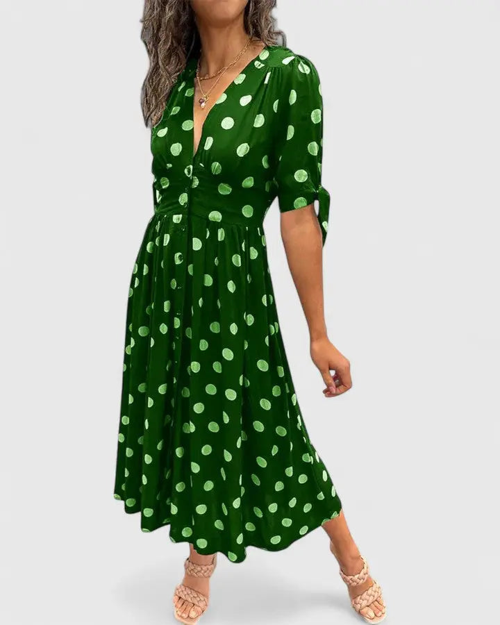 Colette | Sophisticated Polka Dot Dress Clara Monroe