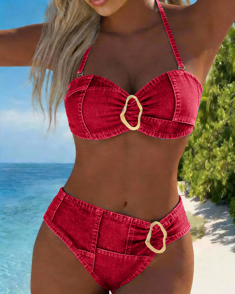 Patricia™ | Metal Buckle Suspender Bikini Two-Piece Local Neighbours Sedona
