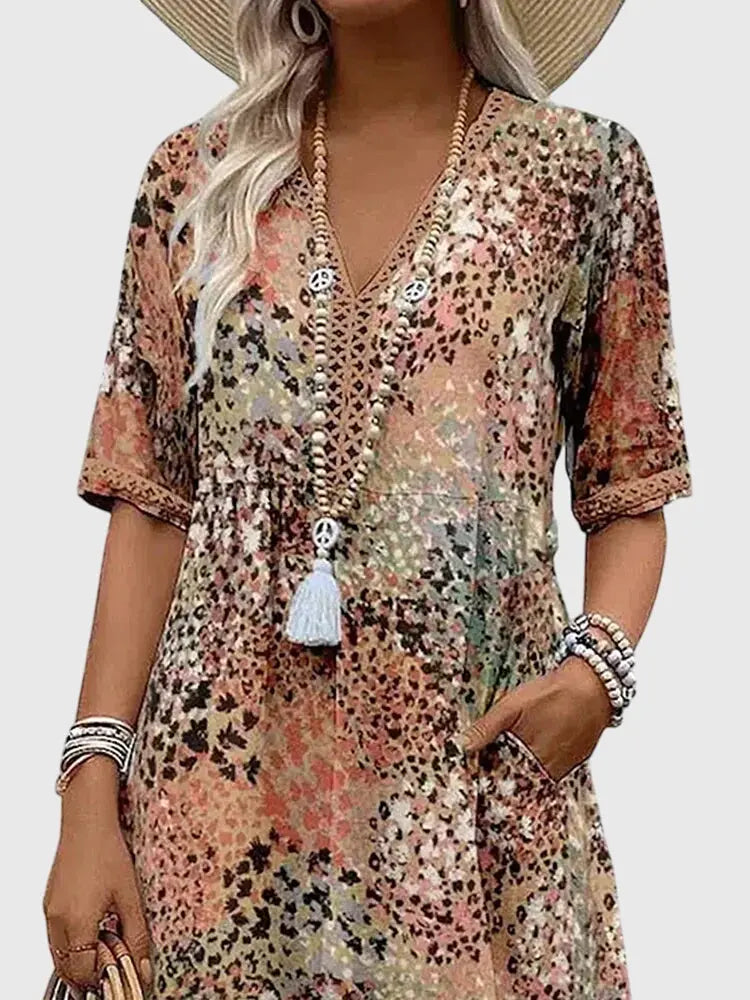 Yvonna™ | Elegant Floral Midi Dress Clara Monroe