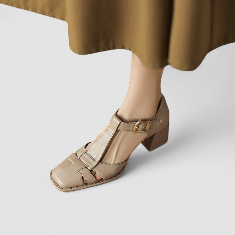 Elyxiana | Orthopedic T-Strap Block Heels Clara Monroe