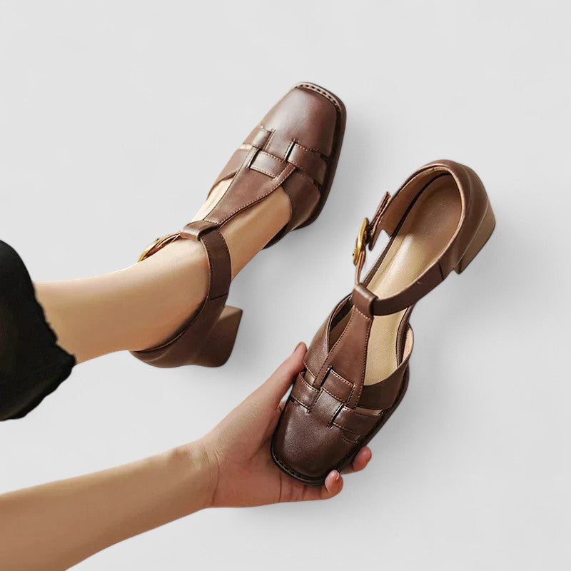 Elyxiana | Orthopedic T-Strap Block Heels Clara Monroe