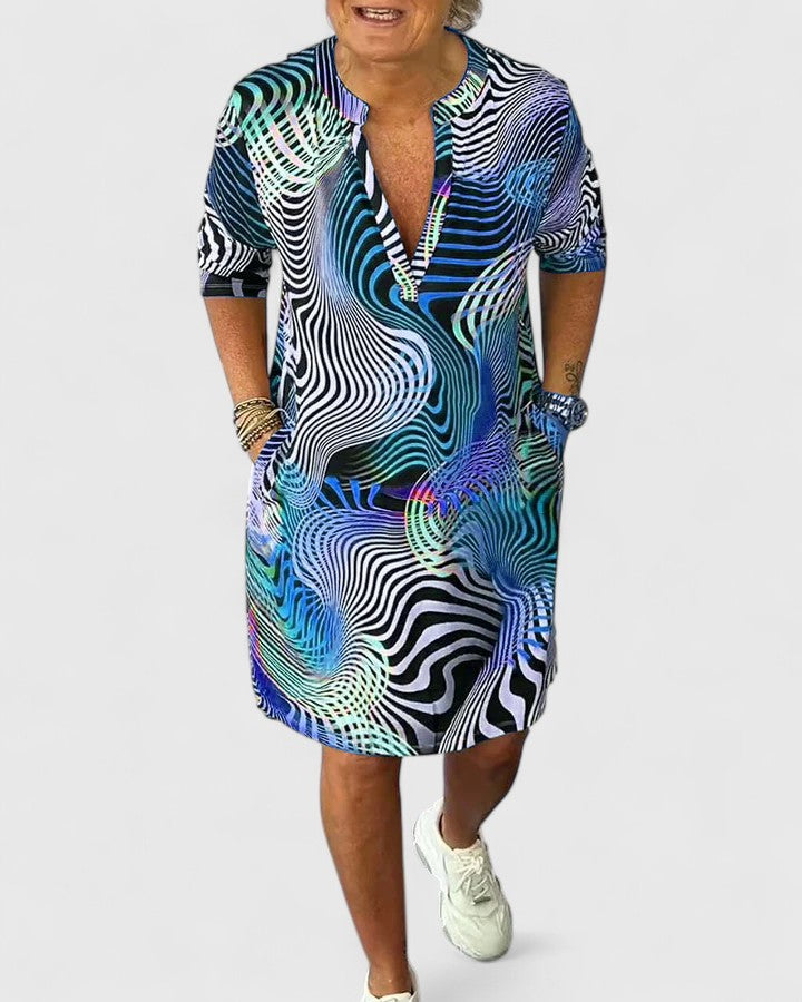 Helinae™ | Sophisticated V-neck Dress Clara Monroe