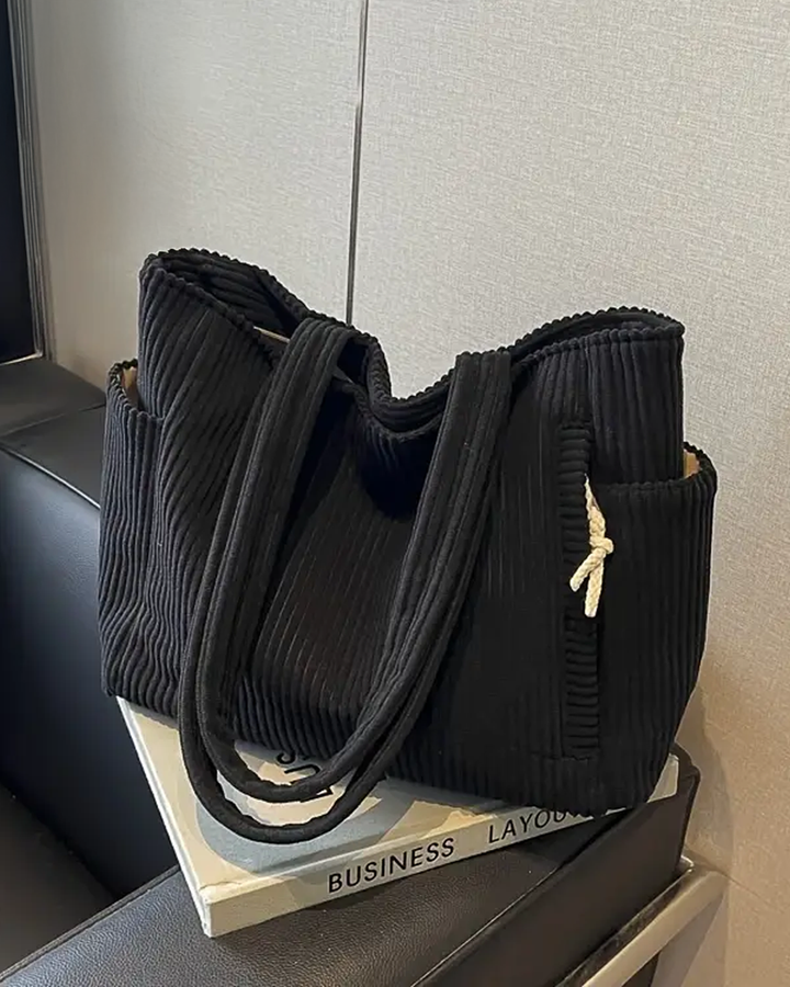 Olivia | Ribbed Pattern Bag with String Detail