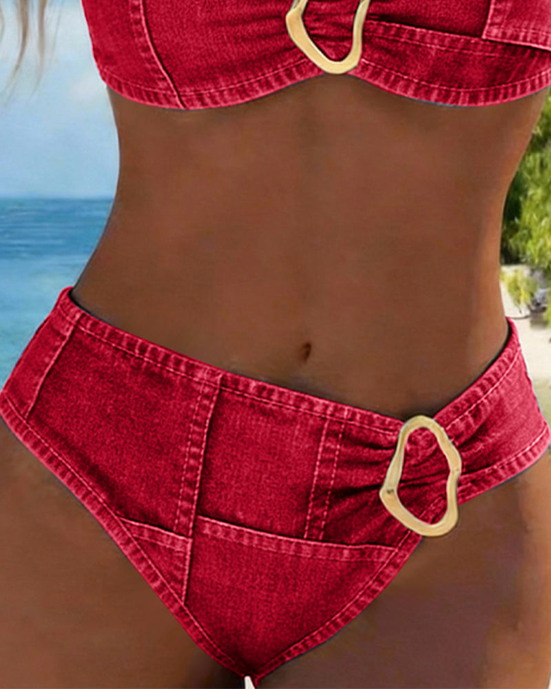 Patricia™ | Metal Buckle Suspender Bikini Two-Piece Local Neighbours Sedona