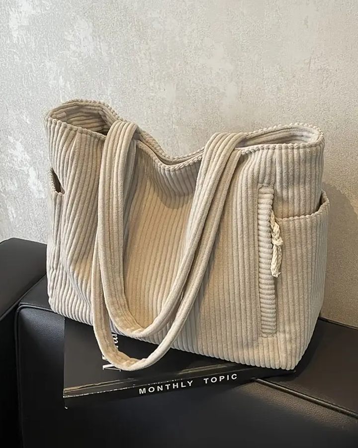 Olivia | Ribbed Pattern Bag with String Detail