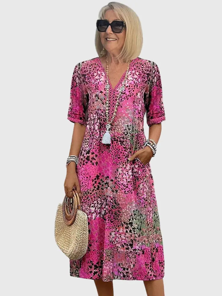 Bella | Elegant Floral Midi Dress Clara Monroe