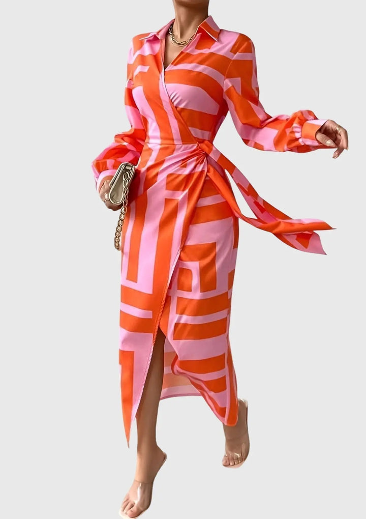 Everly™ | Elegant Wrap Dress with Print Clara Monroe