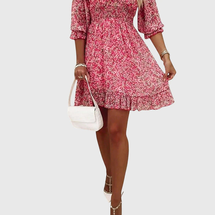 Elisa™ | Floral Puff Sleeve Dress Clara Monroe