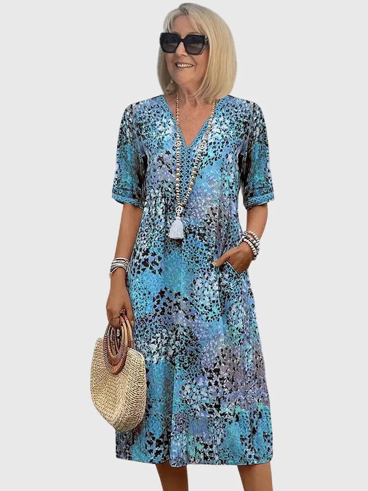 Bella | Elegant Floral Midi Dress Clara Monroe