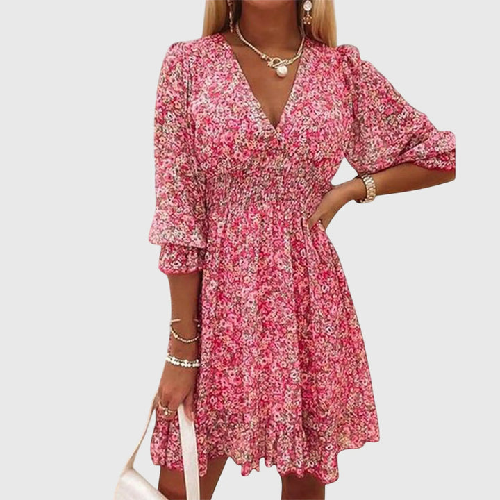 Elisa™ | Floral Puff Sleeve Dress Clara Monroe