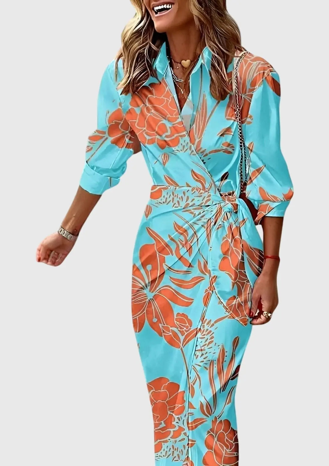 Everly™ | Elegant Wrap Dress with Print Clara Monroe