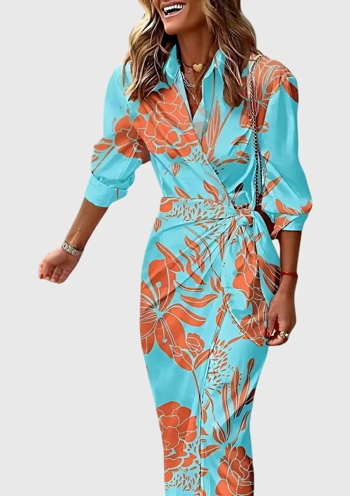 Everly™ | Elegant Wrap Dress with Print Clara Monroe