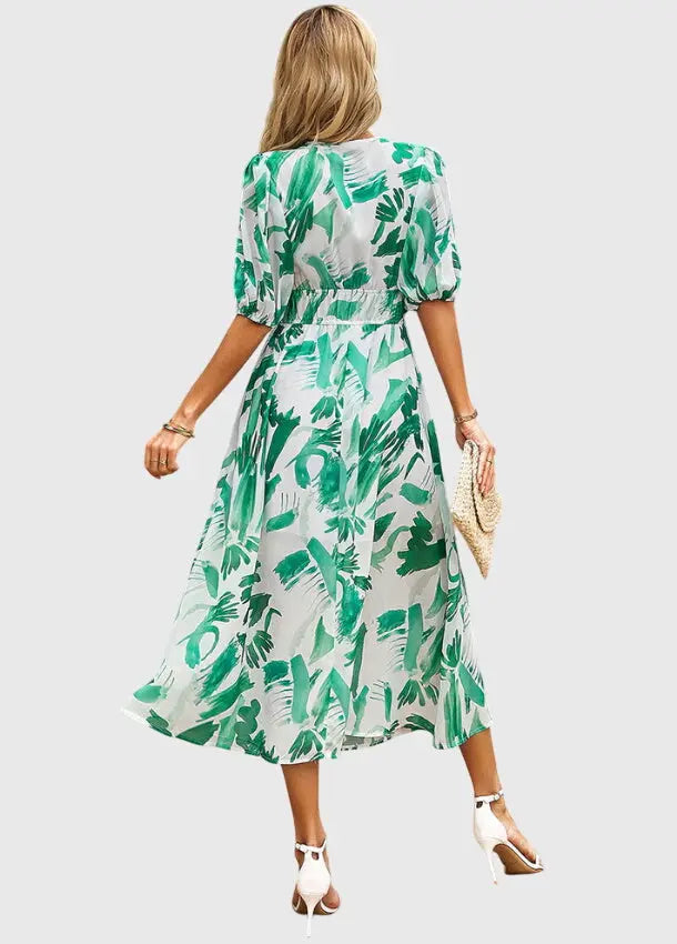 Merlin™ | Flattering Floral Midi Dress Clara Monroe