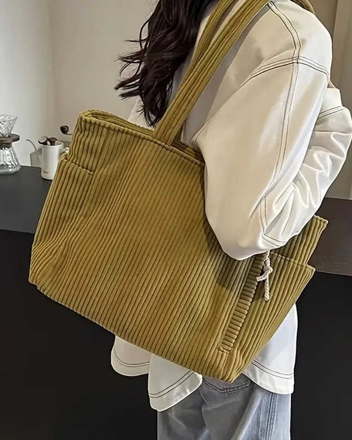 Olivia | Ribbed Pattern Bag with String Detail