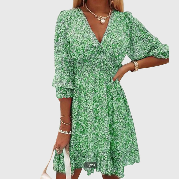 Elisa™ | Floral Puff Sleeve Dress Clara Monroe