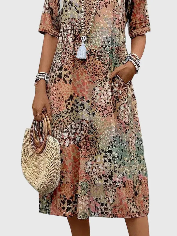 Yvonna™ | Elegant Floral Midi Dress Clara Monroe
