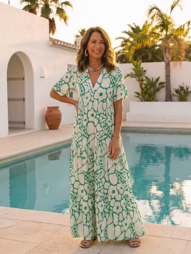 Zuleika | Short Sleeve V Neck Floral Midi Dress Local Neighbours Sedona