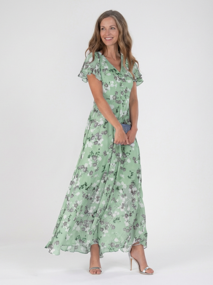 Ismeria | Floral Chiffon Maxi Dress Local Neighbours Sedona