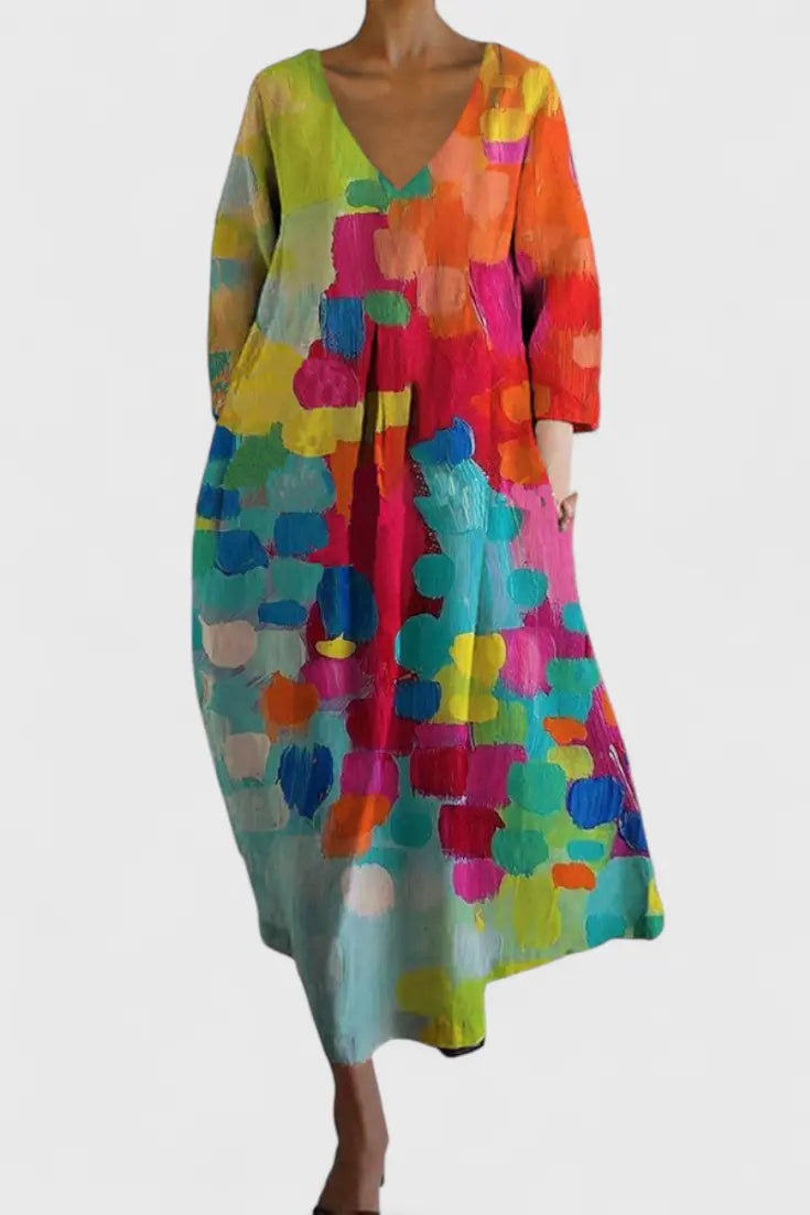 Isalinde | Comfortable V-neck Dress Clara Monroe