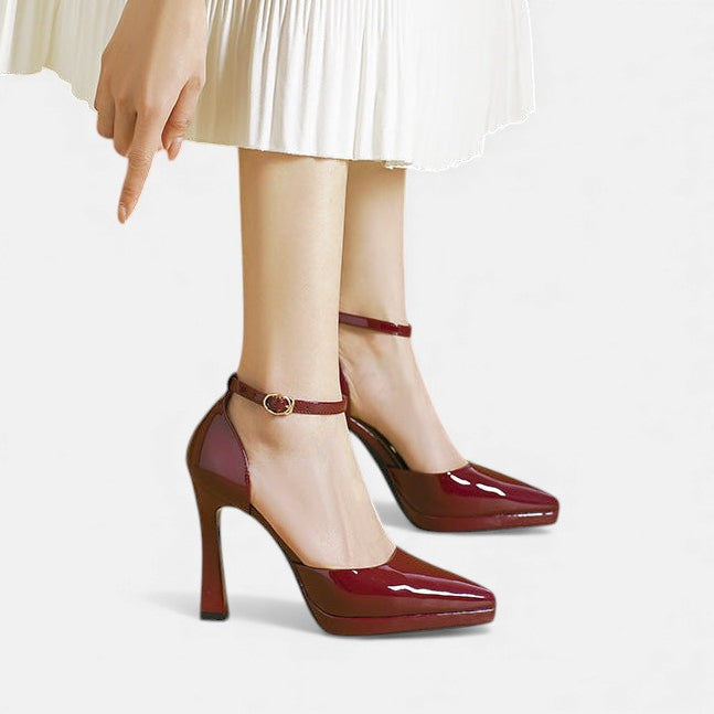 Evette Leather Heels Clara Monroe