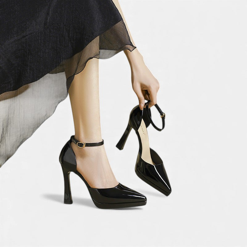 Evette Leather Heels Clara Monroe