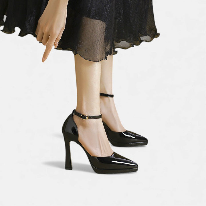 Evette Leather Heels Clara Monroe