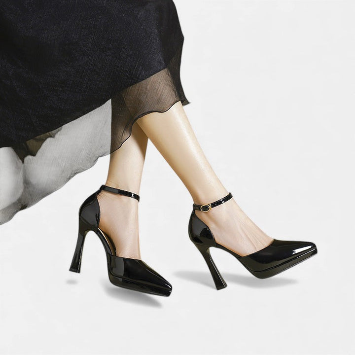 Evette Leather Heels Clara Monroe