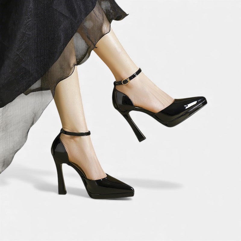 Evette Leather Heels Clara Monroe