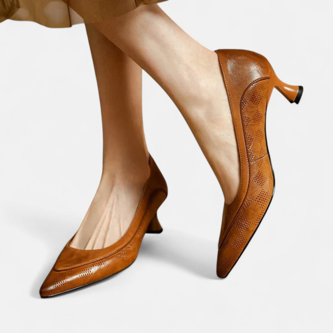 Amara Leather Heels Clara Monroe