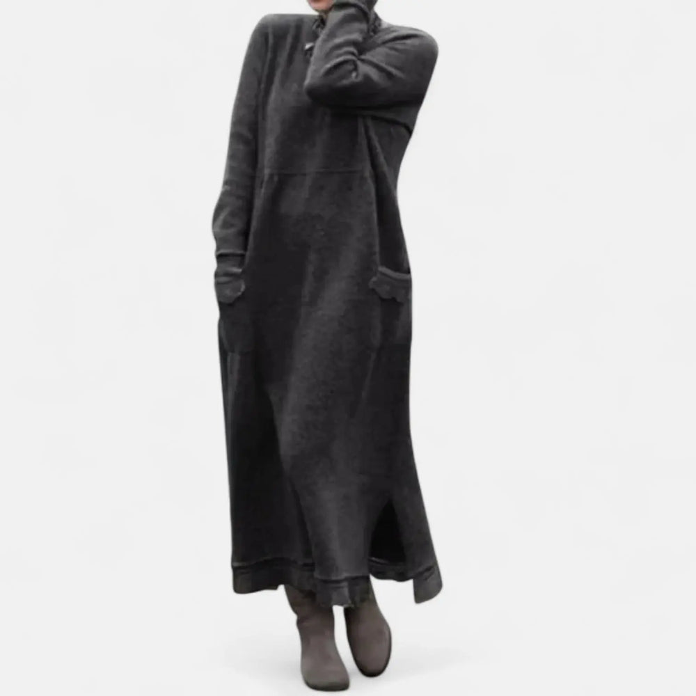 Mara Knitted Maxi Dress – Cozy Long Sleeve Oversized Winter Dress Clara Monroe