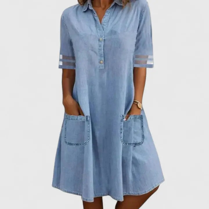 Brittany | Figure Flattering Denim Dress Clara Monroe