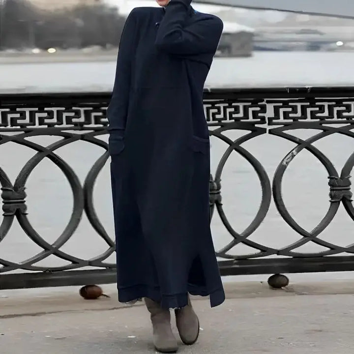 Mara Knitted Maxi Dress – Cozy Long Sleeve Oversized Winter Dress Clara Monroe