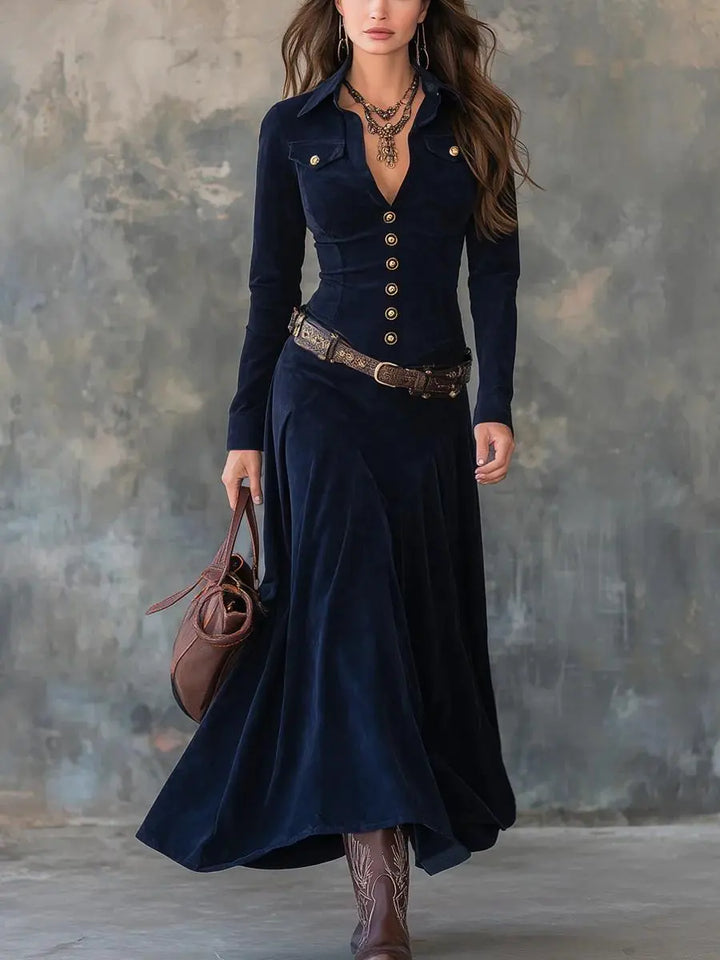 Milana | Long Suede Dress with Slit Clara Monroe