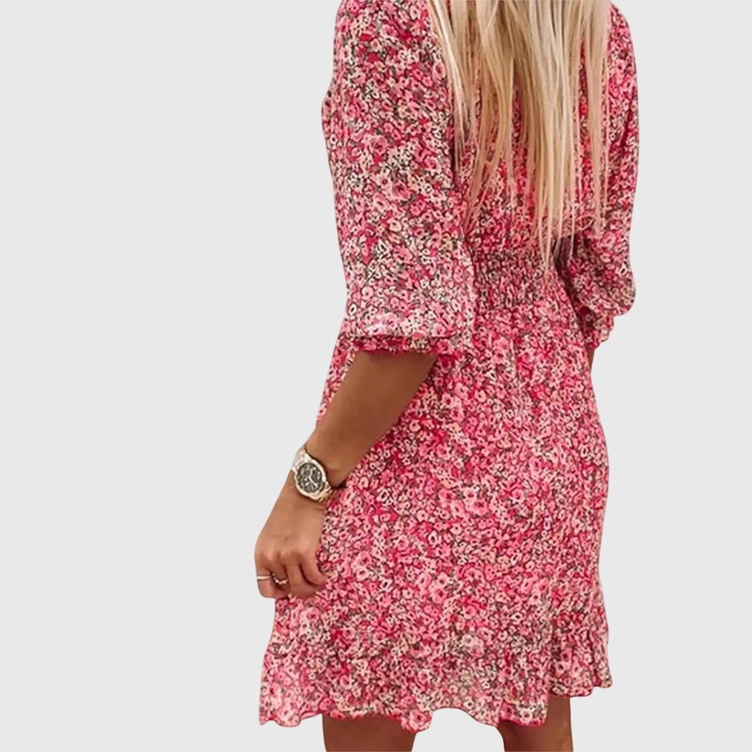 Elisa™ | Floral Puff Sleeve Dress Clara Monroe