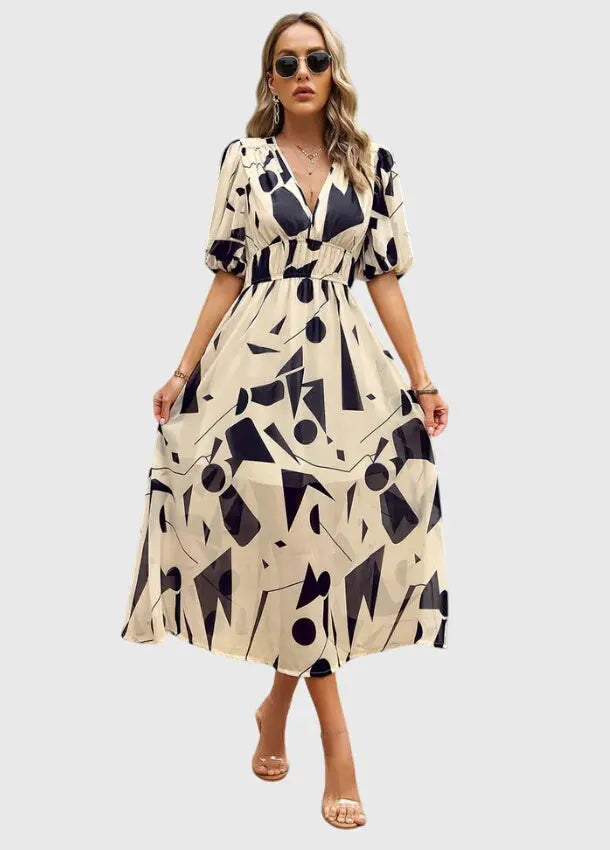 Merlin™ | Flattering Floral Midi Dress Clara Monroe