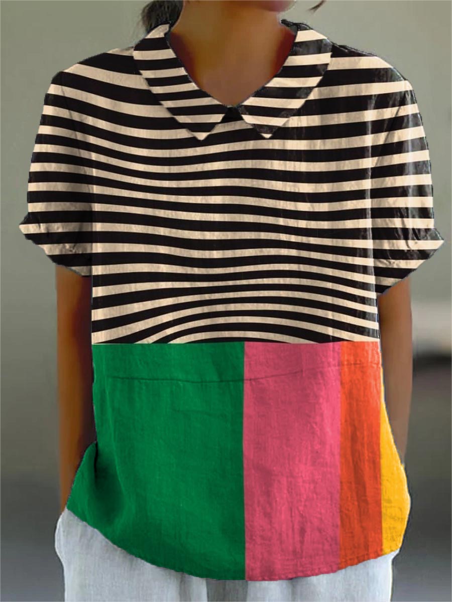 Eva | Bold Stripes and Color Block Shirt Local Neighbours Sedona