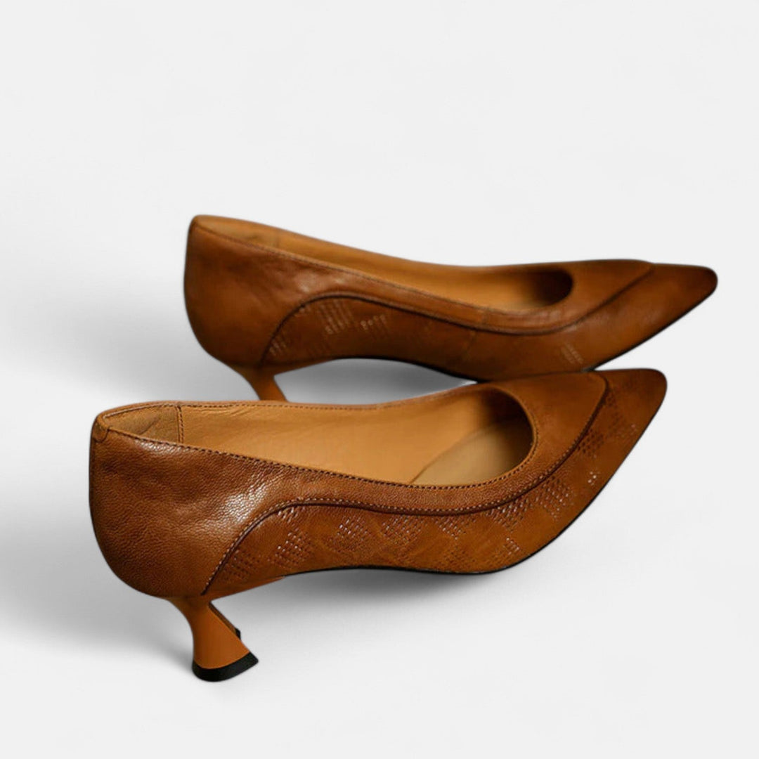 Amara Leather Heels Clara Monroe