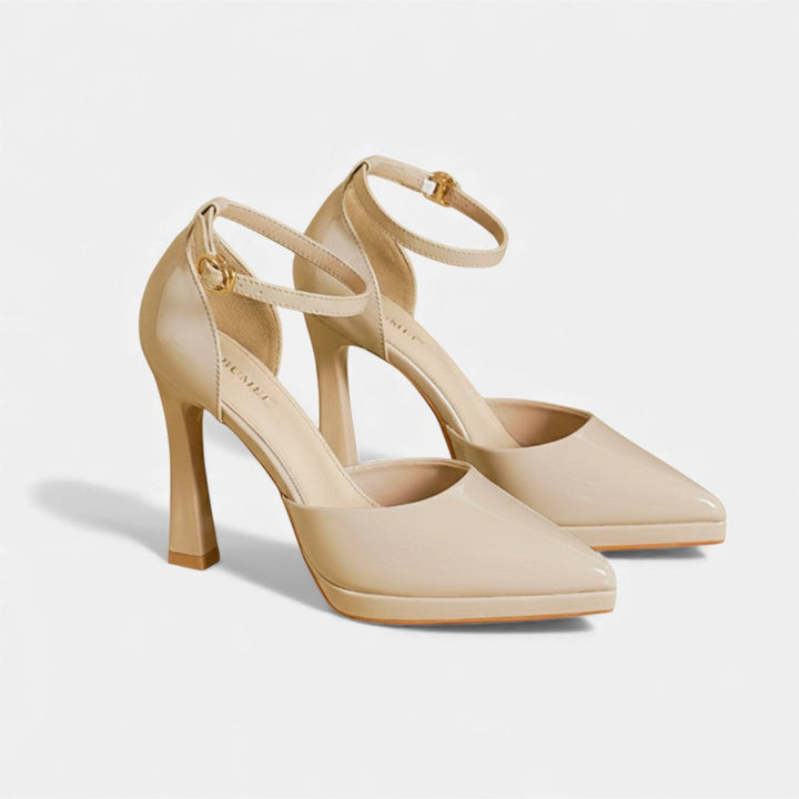 Evette Leather Heels Clara Monroe