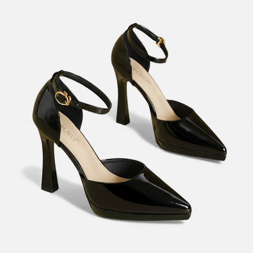Evette Leather Heels Clara Monroe