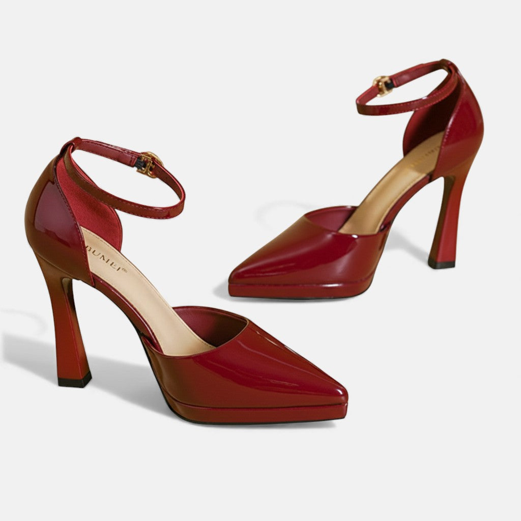 Evette Leather Heels Clara Monroe
