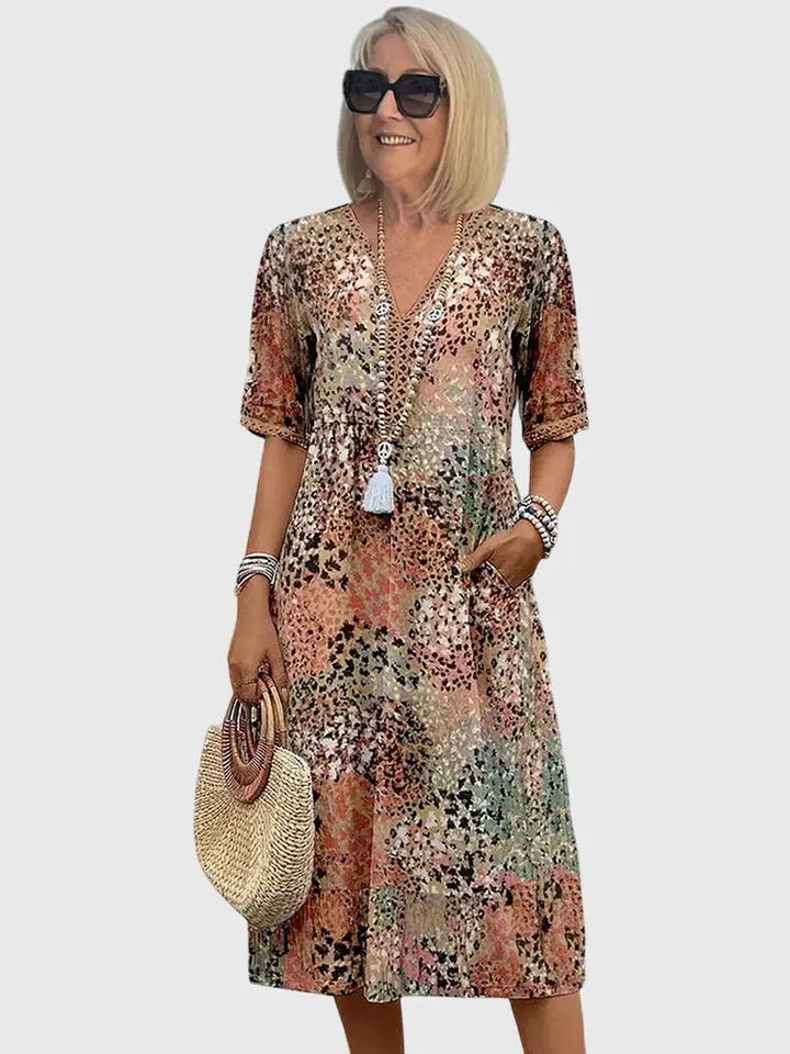 Bella | Elegant Floral Midi Dress Clara Monroe
