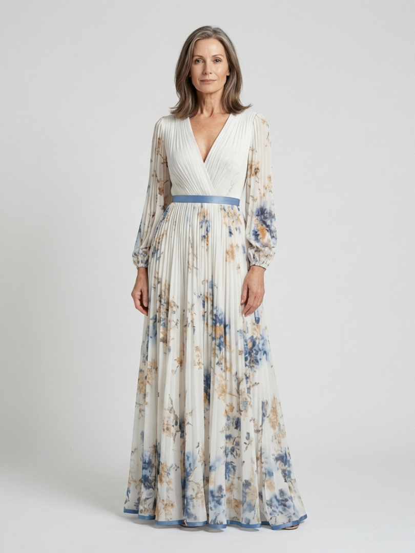 Lavinia | Long Sleeve V Neck Floral Maxi Dress Local Neighbours Sedona