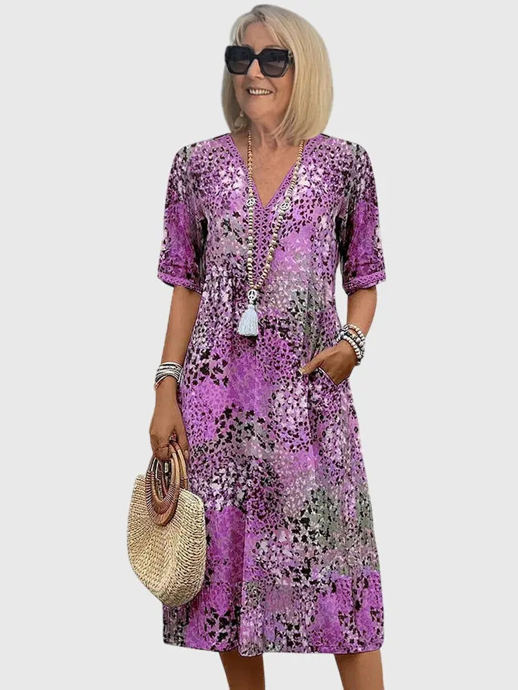 Yvonna™ | Elegant Floral Midi Dress Clara Monroe