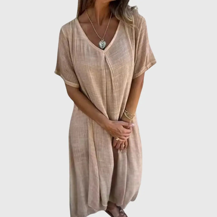 Fiona™ – Elegant Lightweight V-Neck Dress Clara Monroe