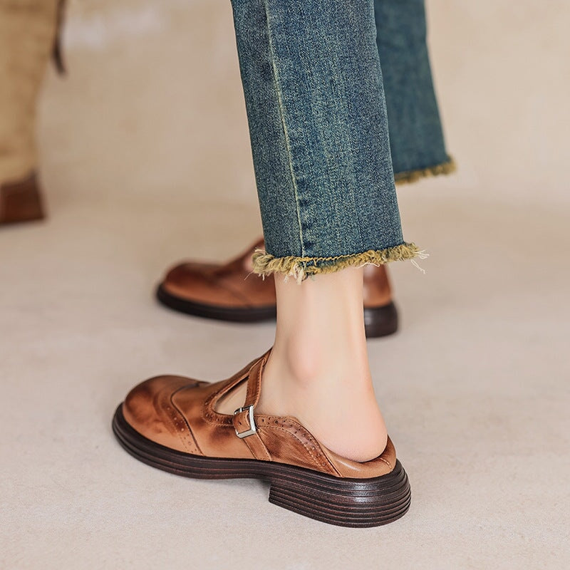 Vina | Leather Mary Janes